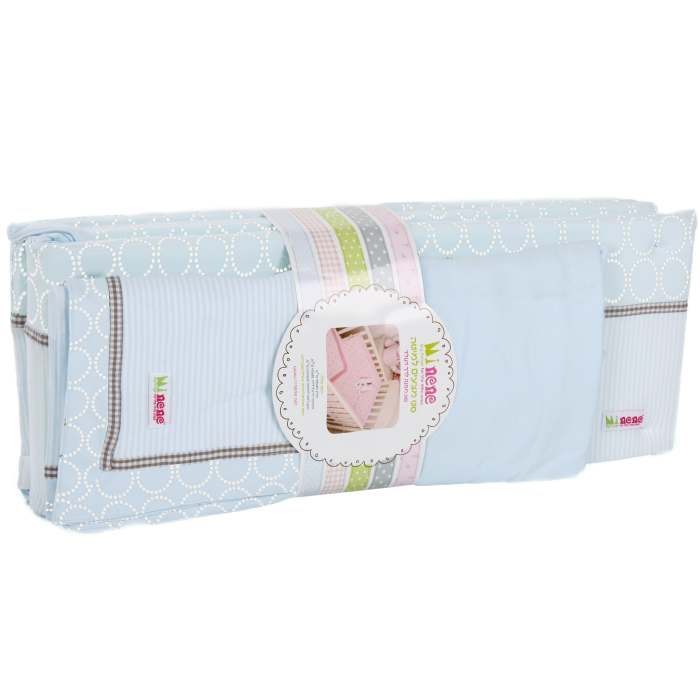 Minene Σετ Κούνιας Με Πάπλωμα Βαμβακερό Μπλε Minene MN4242