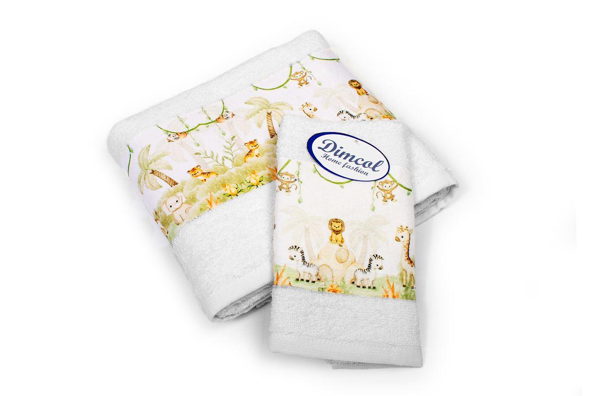 Εικόνα 1 Σετ Πετσέτες 2τμχ Μπεμπέ Βαμβακερές Jungle 350 White DimCol 31160926075