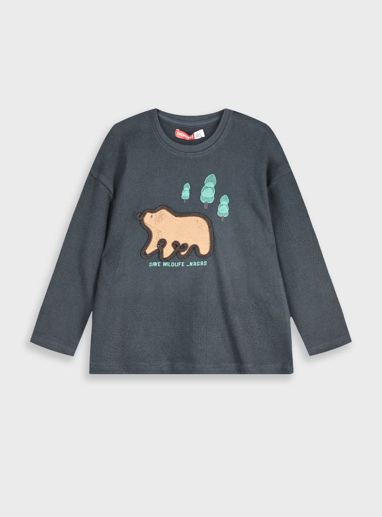 Μακρυμάνικη μπλούζα - 1 έτους, ΑΝΘΡΑΚΙ εικόνα 1