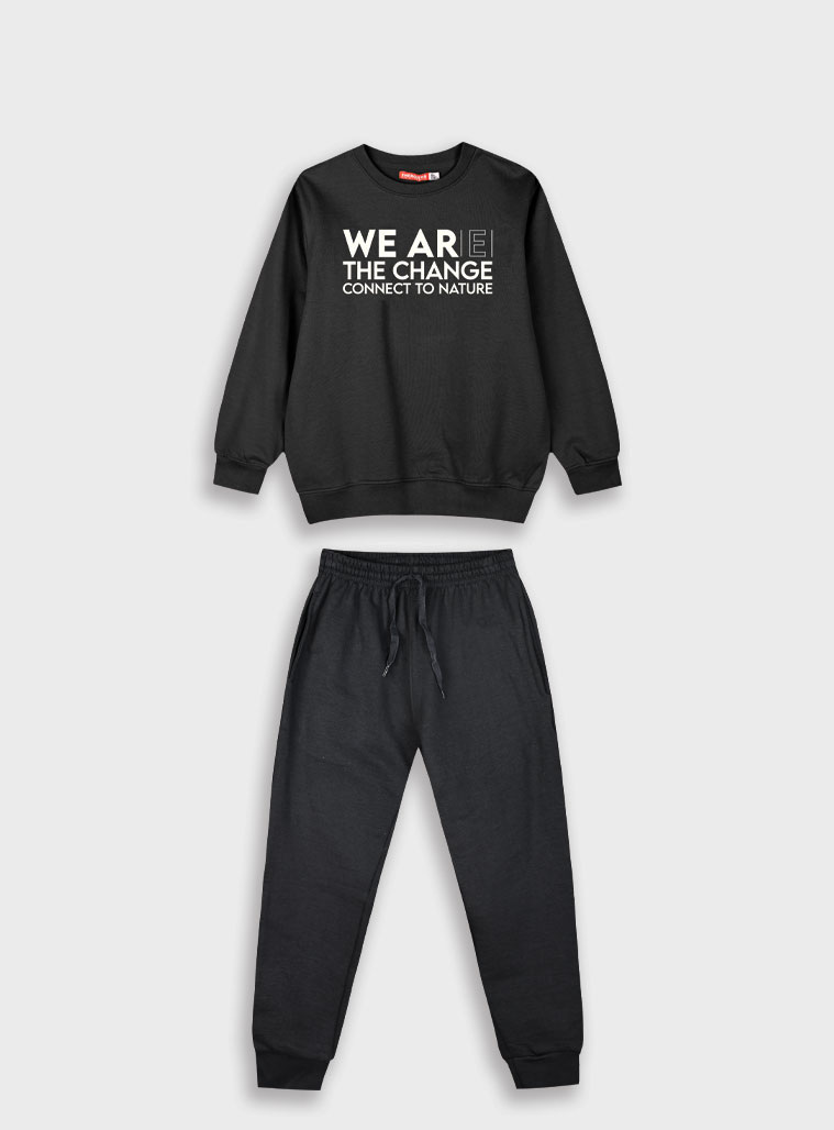 Σετ φούτερ φόρμα για αγόρι - 6 ετών, ΜΕΛΑΝΖΕ εικόνα 1