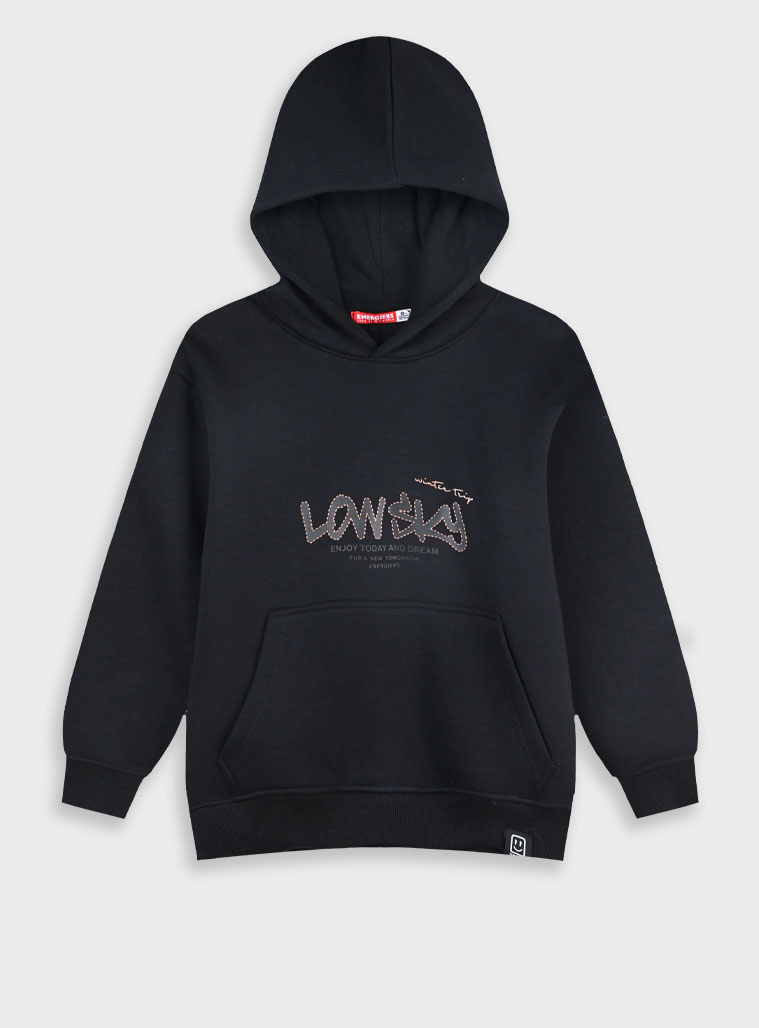 Μπλούζα με κουκούλα - 6 ετών, ΜΑΥΡΟ εικόνα 1