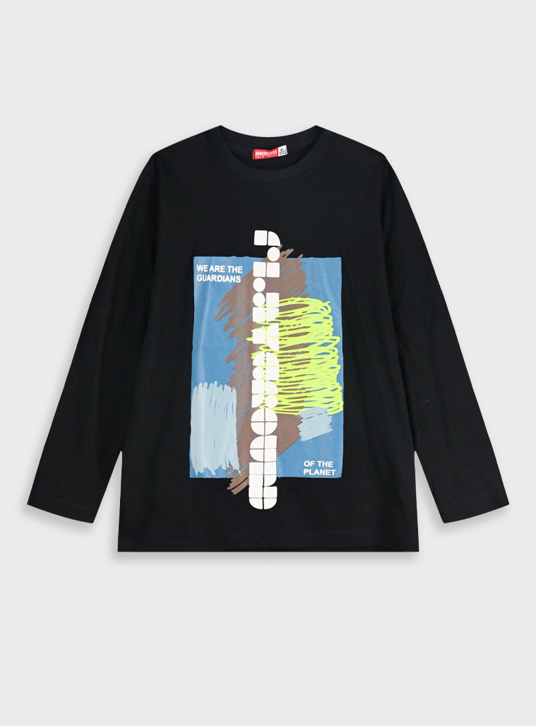 Μακρυμάνικη μπλούζα - 6 ετών, ΜΑΥΡΟ εικόνα 1