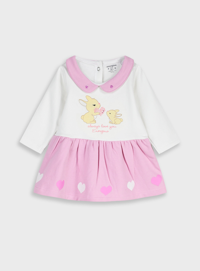 Βρεφικό φούτερ φόρεμα - 62 cm, ΑΝΟΙΧΤΟ ΡΟΖ εικόνα 1