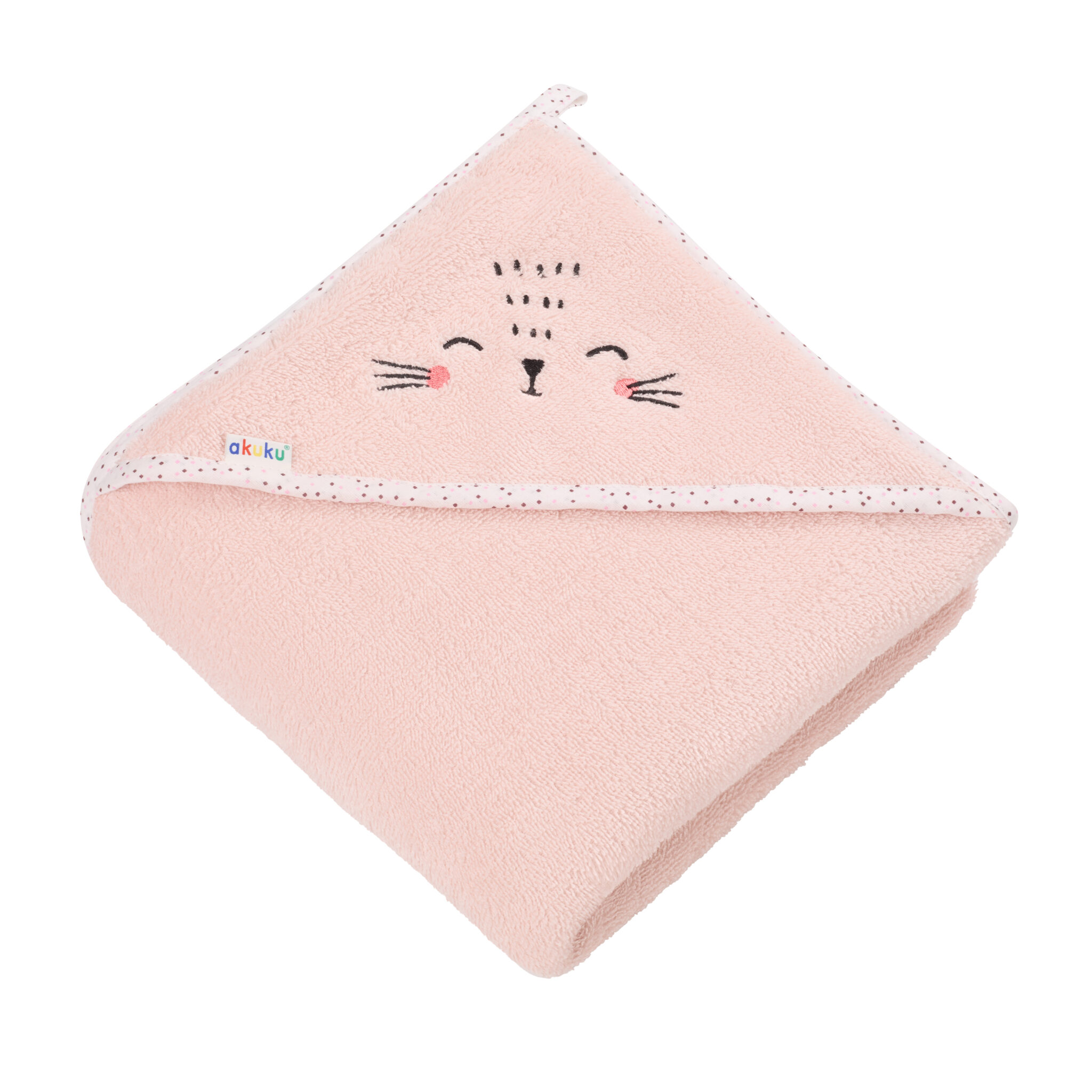 Εικόνα 1 Κάπα Βαμβακερή-Terry 100x100εκ. Γατούλα Ροζ akuku A0664
