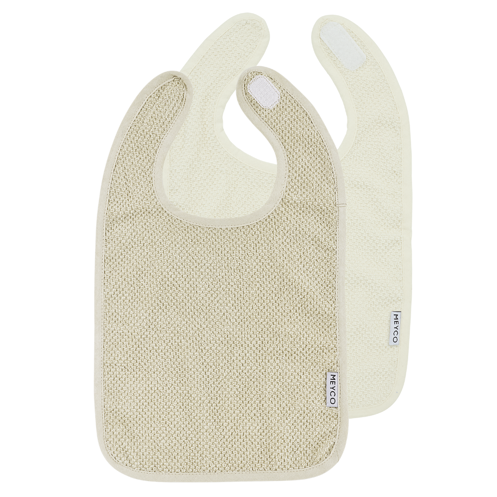 Meyco Σαλιάρες Σετ 2τμχ Βαμβακερές Popcorn Natural-Soft Sand Meyco MEY-241.205.CN.01.M2