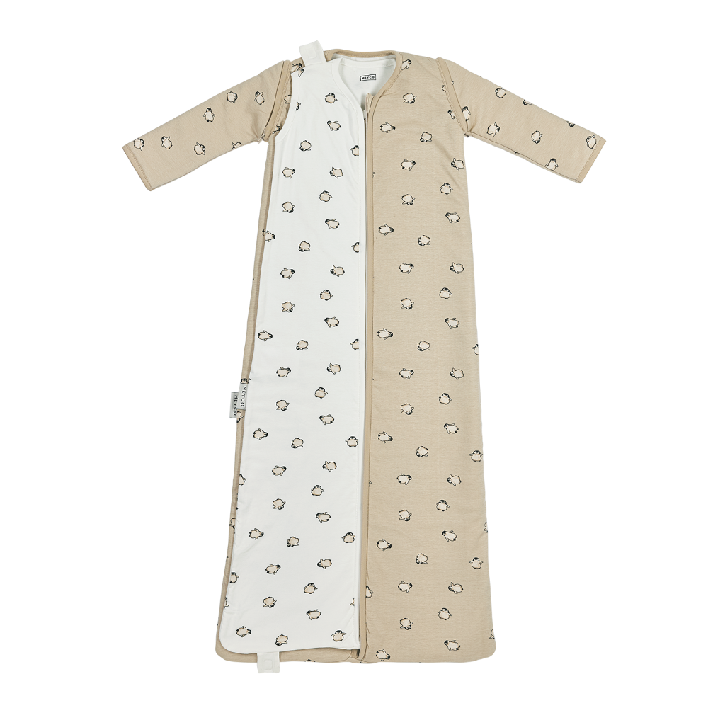 Εικόνα 1 Υπνόσακος 4 Εποχών Βαμβακερός Με Αποσπώμενα Μανίκια 0.5Tog & 2.5Tog 6-36 Μηνών Penguin Soft Sand Meyco MEY-182.223.62.00