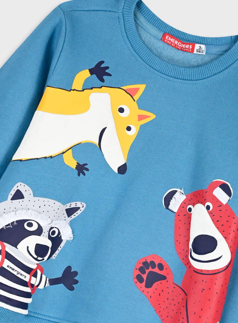 Φούτερ φόρμα με τύπωμα - ΑΝΘΡΑΚΙ 12-125171-0-0 φωτογραφία